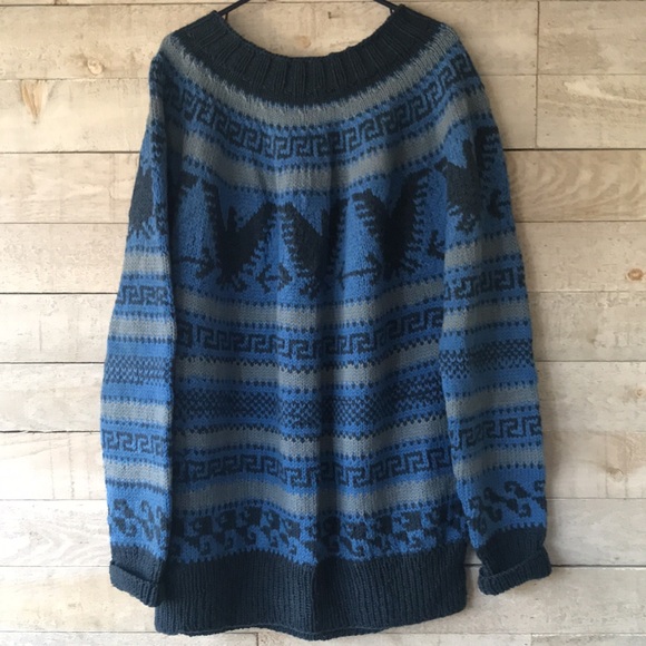 Hand knit Thunderbird yolk sweater - Picture 2 of 8